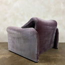 Maralunga Purple Blue Armchair By Vico Magistretti For Cassina 1979 Mid Century Vintage Retro MCM