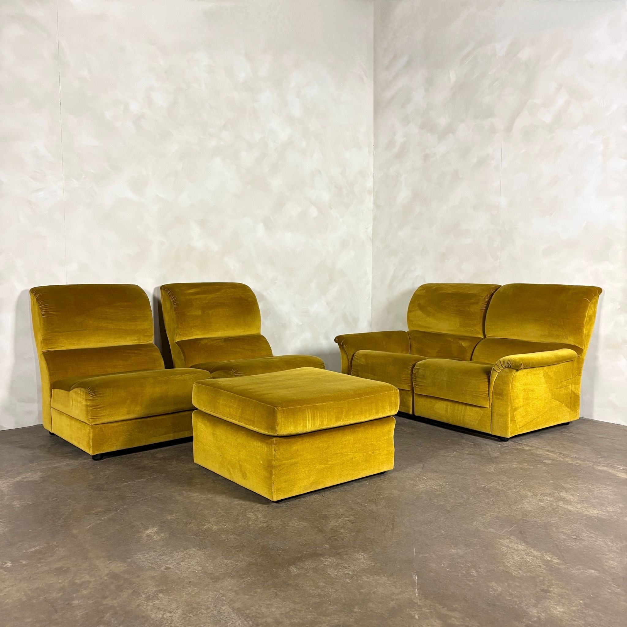 SOLD Mid Century G Plan Osprey Modular Sofa Lounge Suite Yellow Velvet Vintage Retro MCM
