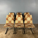 6 x Mid Century Pieff Lisse Chrome Geometric Dining Chairs Vintage Retro MCM