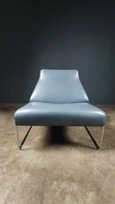 SOLD Patricia Urquiola For B&B Italia Lazy Chair 05 In Blue Grey Leather