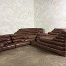 Three De Sede DS-1025 Terrazza Brown Leather Modular Sofas Mid Century Vintage Retro MCM
