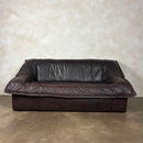 Dark Brown Italian Post Modern Leather Imbottiti Wilma Three Seater Sofa Mid Century Vintage Retro MCM