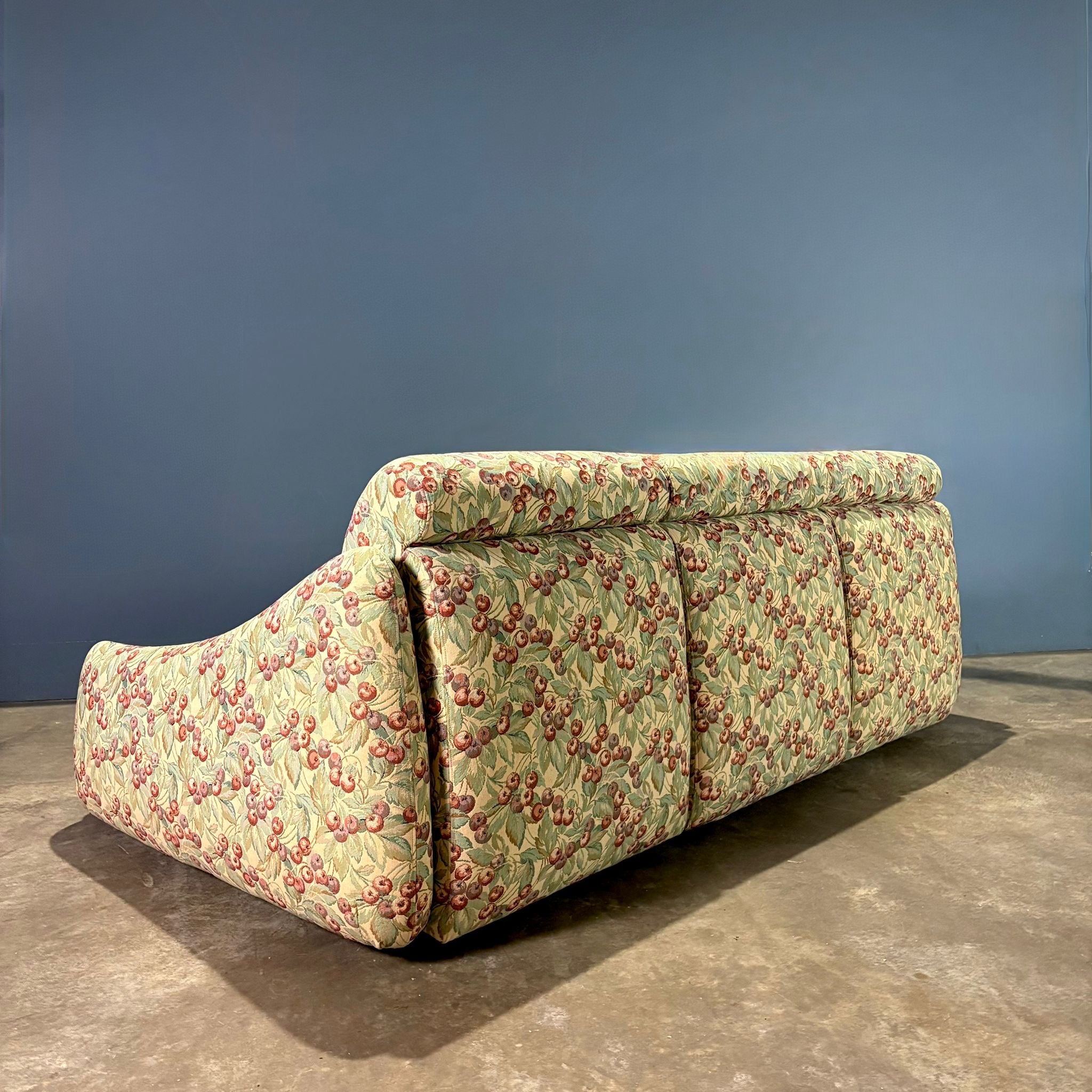 SOLD Floral Patterned Space Age Futuristic Three Seater Sofa Mid Century Vintage Retro MCM