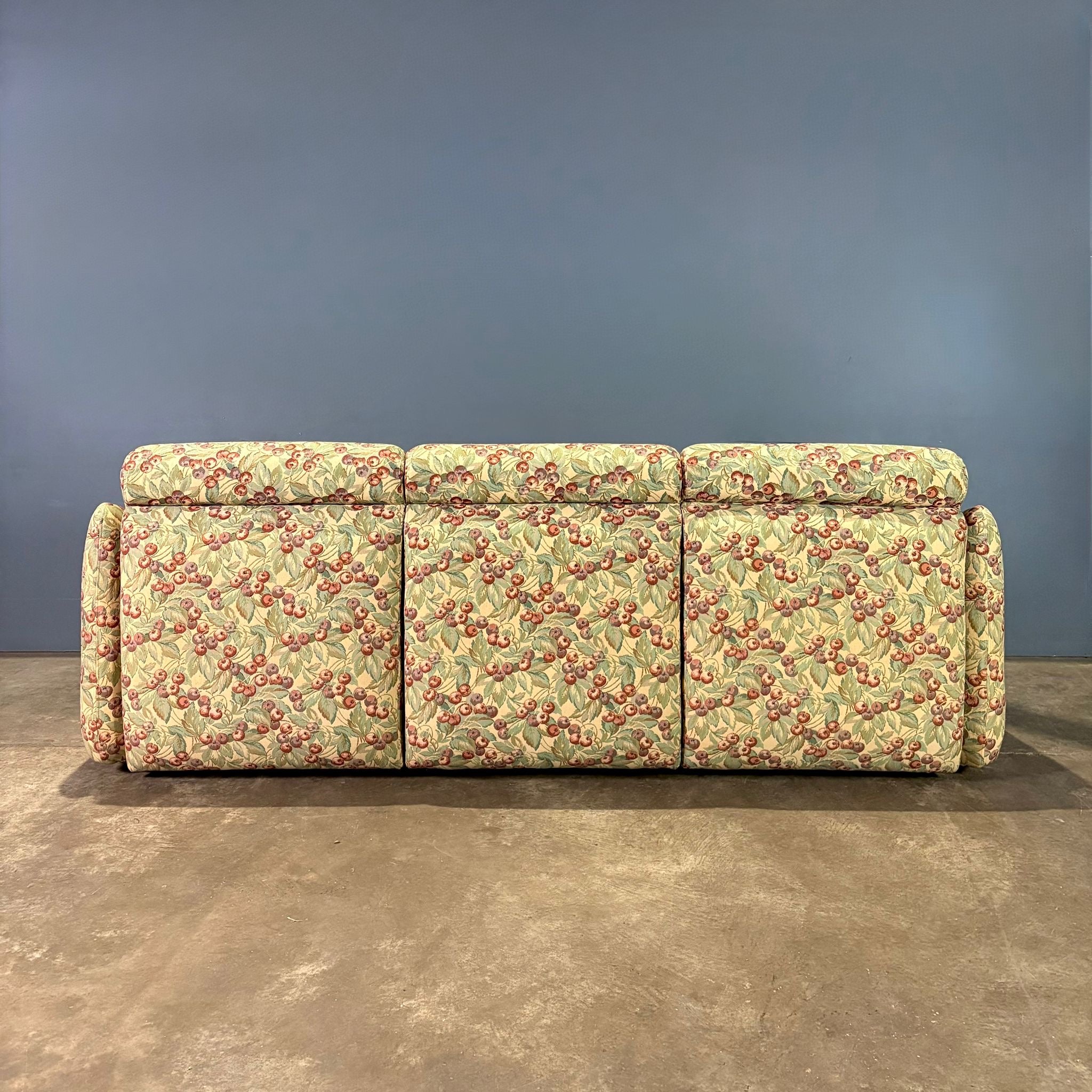 SOLD Floral Patterned Space Age Futuristic Three Seater Sofa Mid Century Vintage Retro MCM