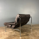 Mid Century Pieff Alpha Brown Leather Two Seater Sofa Vintage Retro MCM