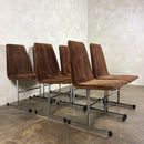 Six Mid Century Pieff Lisse Chrome Geometric Dining Chairs Vintage Retro MCM