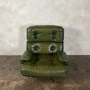 Howard Keith Green Leather Kohinoor Swivel Lounge Chair HK London Mid Century Vintage Retro MCM
