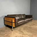 SOLD Mid Century Brown Leather Robin Day For Habitat Forum II Three Seater Sofa Vintage Retro MCM
