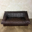 Dark Brown Italian Post Modern Leather Imbottiti Wilma Three Seater Sofa Mid Century Vintage Retro MCM