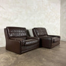 Mid Century Large Brown Leather Armchair Gimson & Slater Vintage Retro MCM