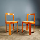 Mid Century Orange & Cane Dining Chair Vintage Retro MCM