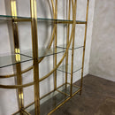 Pair Of Large Brass & Glass Milo Baughman Art Deco Etagerès Shelves Mid Century Vintage Retro MCM