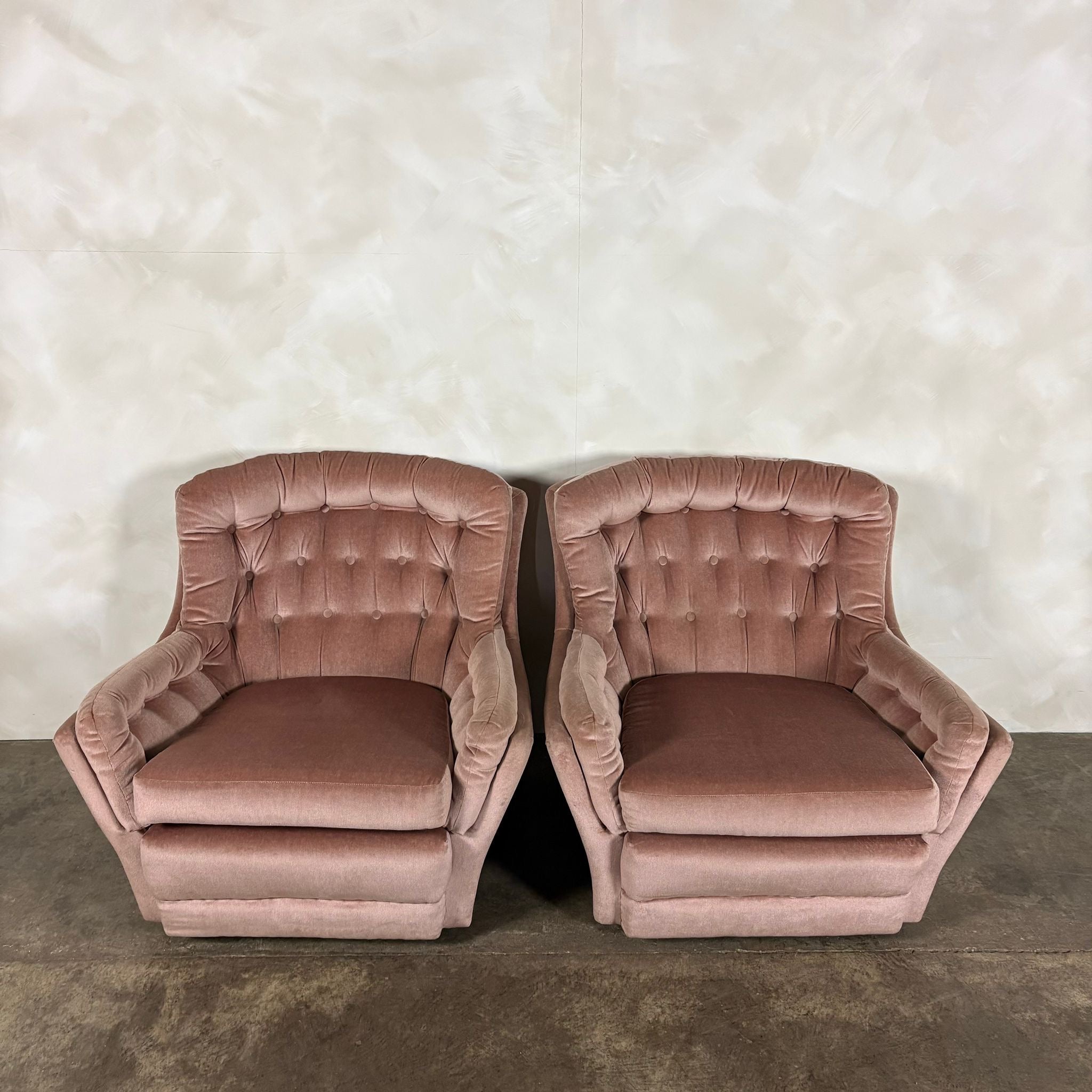 Mid Century Armchair Blush Pink Vintage Retro MCM