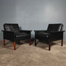 SOLD Black Leather Armchair Hans Olsen CS Møbler Model 500 Mid Century Vintage Retro MCM