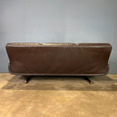 SOLD Sigurd Resell Vatne Møbler Model 126 Brown Leather Three Seater Sofa Mid Century Vintage Retro MCM