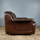 Lausser Modular Armchairs & Footstool Brown Leather West Germany Mid Century Vintage Retro MCM