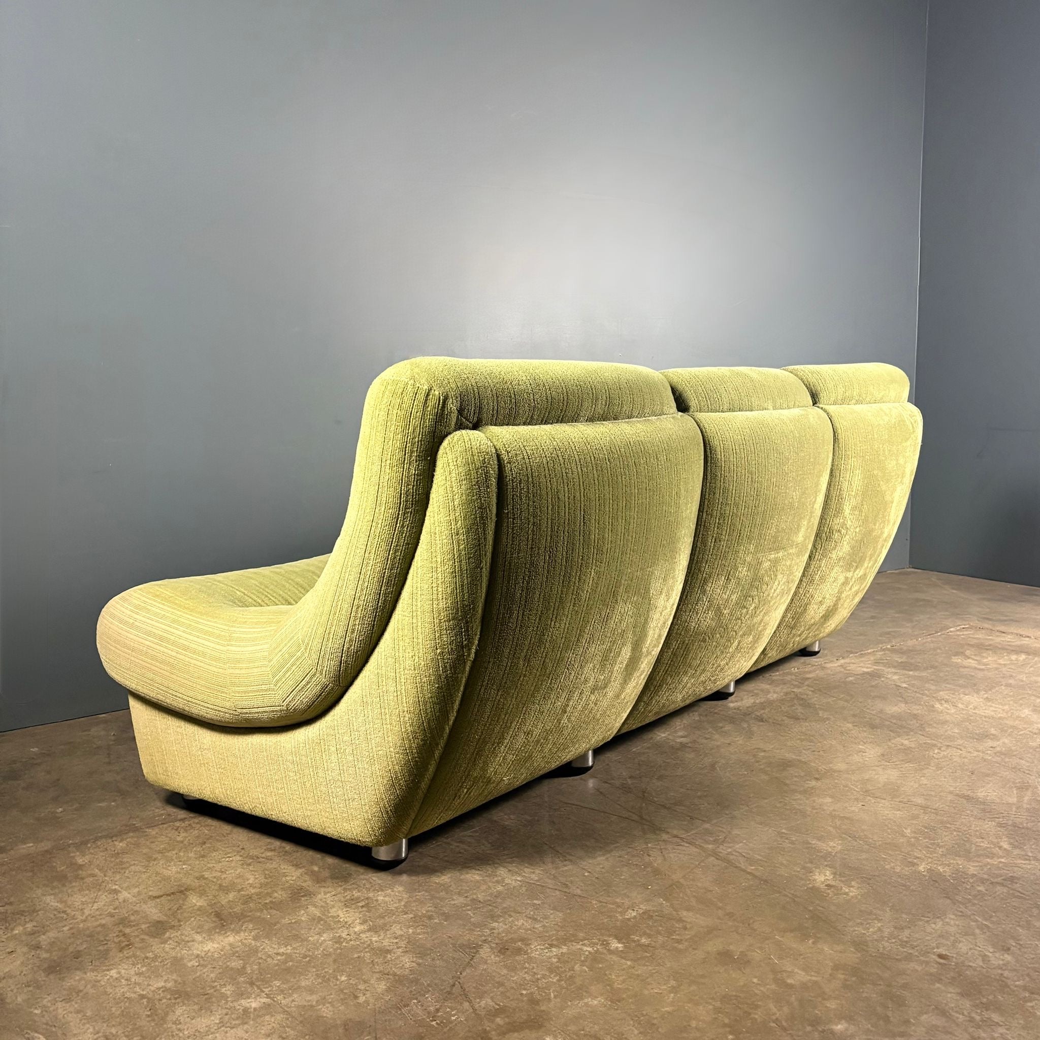 Green Three Seater Sofa Mid Century Vintage Retro MCM