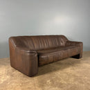 SOLD De Sede DS44 Three Seater Sofa Brown Tan Leather Mid Century Vintage Retro MCM