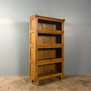 Pair Of English Oak Glass Fronted Tall Cabinets/Bookcases Globe Wernicke Style Mid Century Vintage Retro MCM