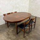 1960s G Plan Danish Range Extending Teak Dining Table & Five Dining Chairs By Ib Kofod-Larsen Mid Century Vintage Retro MCM