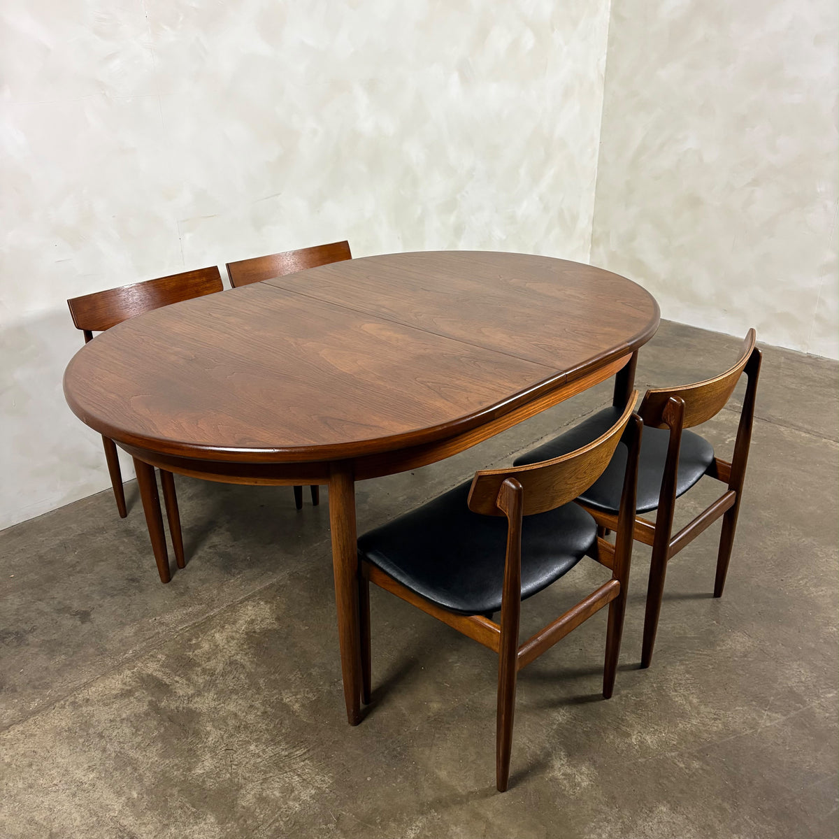 1960s G Plan Danish Range Extending Teak Dining Table & Five Dining Chairs By Ib Kofod-Larsen Mid Century Vintage Retro MCM
