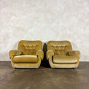 Mid Century G Plan Georgina Armchair Yellow Velvet Vintage Retro MCM