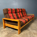 SOLD Three Seater Sofa Pine Mid Century Vintage Retro MCM