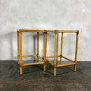 Pair Of Bamboo Bedside/Side Tables Mid Century Vintage Retro MCM