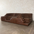 Three De Sede DS-1025 Terrazza Brown Leather Modular Sofas Mid Century Vintage Retro MCM