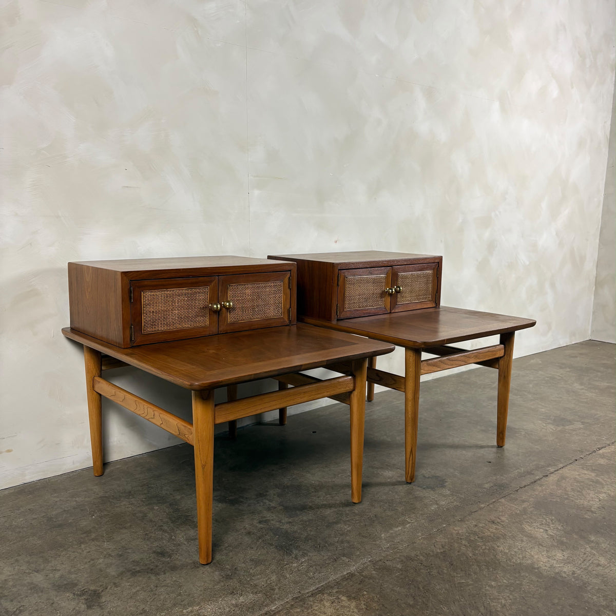 Pair Of Vintage American Of Martinsville Bedside Tables Nightstands Side End Tables Mid Century Retro MCM