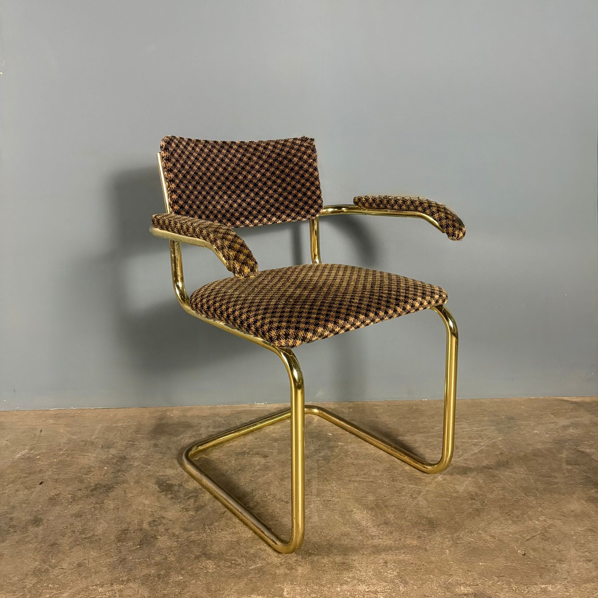 Six Marcel Breuer Cesca Brass Dining Chairs Mid Century Vintage Retro MCM