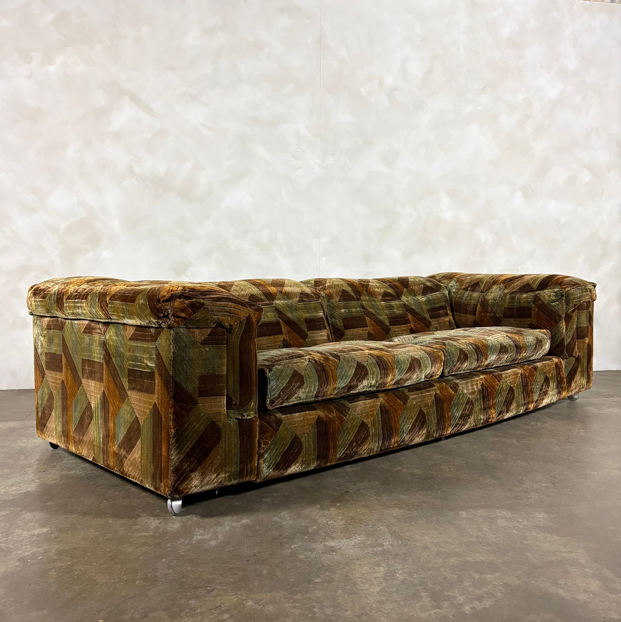 Mid Century Everest Geometric Large Three Seater Sofa Vintage Retro MCM