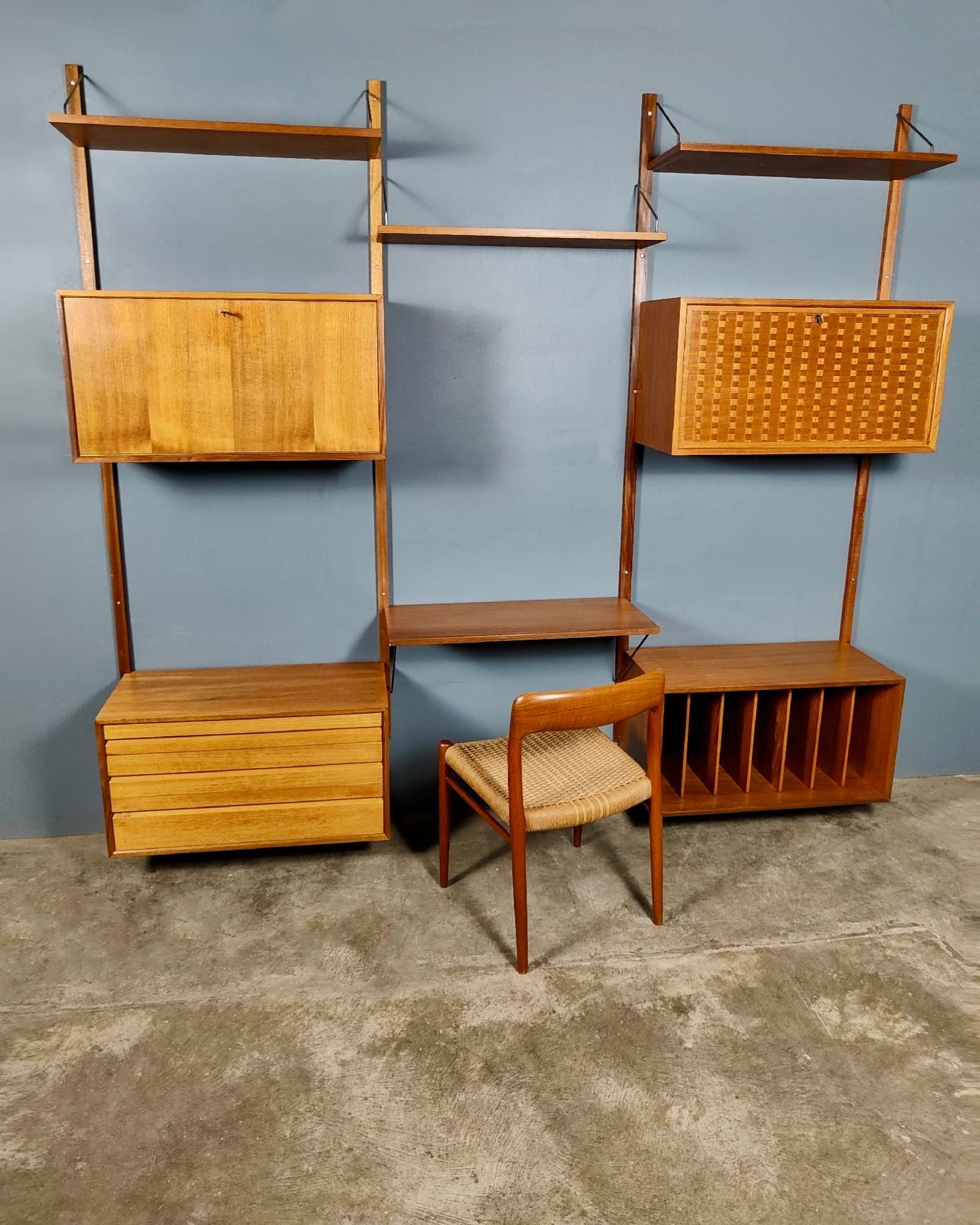 SOLD Mid Century Poul Cadovius Cado Royal System Wall Units Teak & Brass Vintage Retro MCM