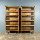 SOLD English Oak Glass Fronted Tall Cabinet/Bookcase Globe Wernicke Style Mid Century Vintage Retro MCM