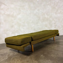 Mid Century Scandinavian Sofa Bed In Olive Green Wool Vintage Retro MCM