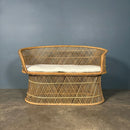 SOLD Mid Century Rattan Bamboo Two Seater Sofa, Pair Of Armchairs & Table Vintage Retro MCM