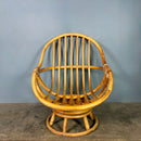 Swivel Lounge Chair Angraves Of Leicester Bamboo Cane Rattan Mid Century Vintage Retro MCM
