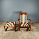 SOLD Mid Century Rocking Lounge Chair & Footstool/Ottoman Vintage Retro MCM