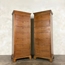 Pair Of Antique Edwardian Tall Cabinets/Bookcases/Haberdashery Storage Drawers