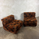 SOLD Pieff Modular Orange Geometric Two Seater Sofa/Lounge Chairs 1970s Mid Century Vintage Retro MCM