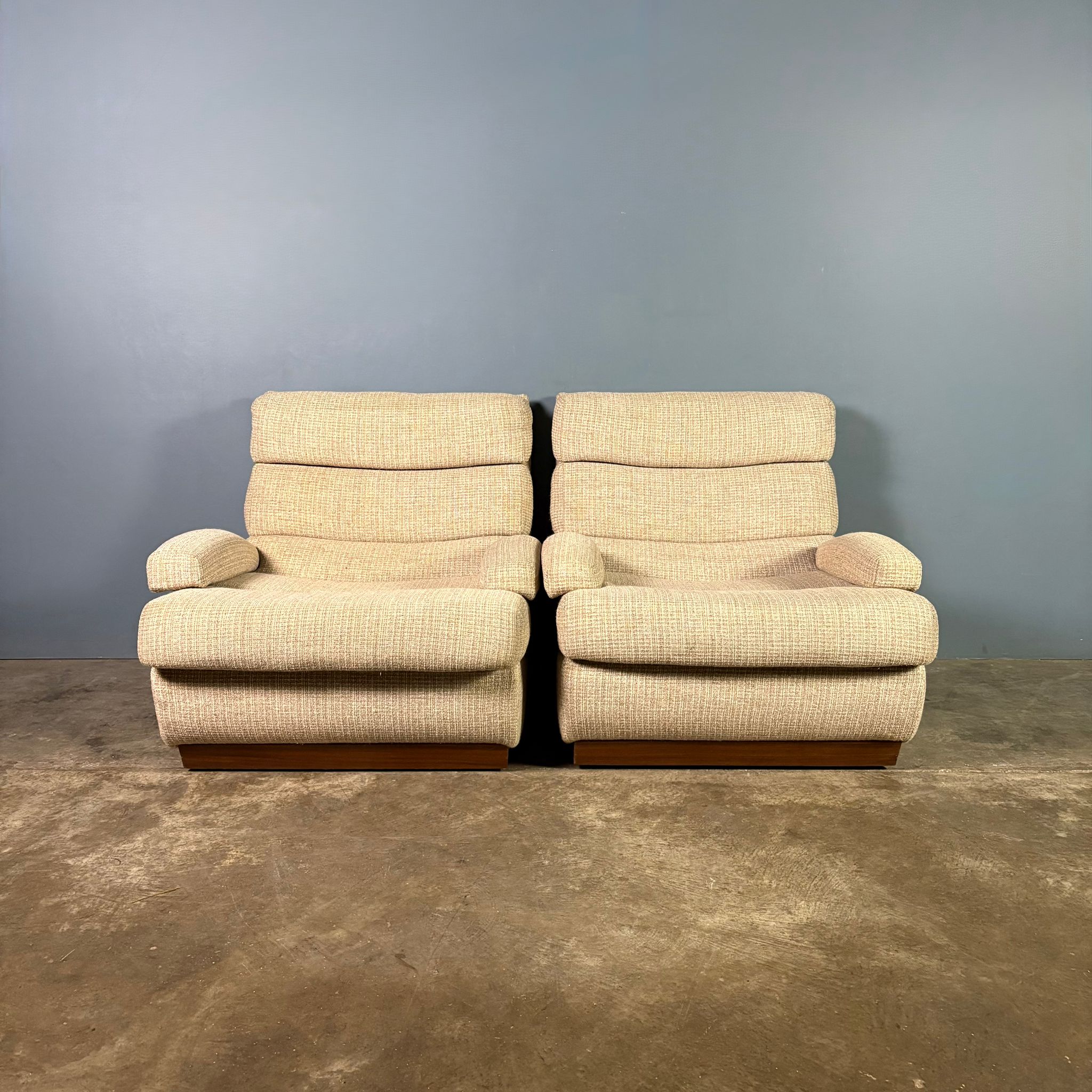 Pair Of Modular Armchairs/Two Seater Sofa Mid Century Vintage Retro MCM