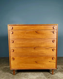 SOLD Mid Century Teak Tall Boy Chest Of Drawers Meredew Vintage Retro MCM