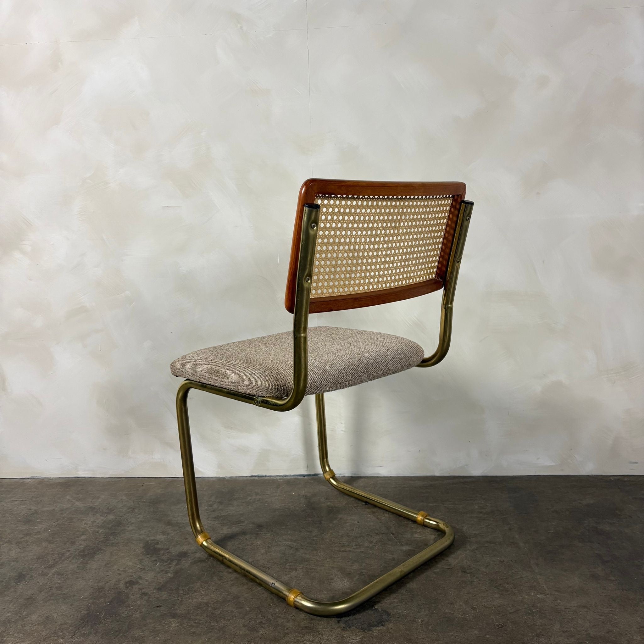 Four Marcel Breuer Cesca Brass & Beech Dining Chairs Mid Century Vintage Retro MCM