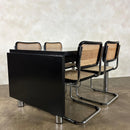 Six Black Marcel Breuer Cesca Bauhaus Dining Chairs With Matching Extending Dining Table Mid Century Vintage Retro MCM