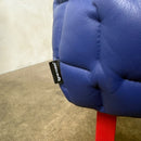 Ligne Roset Ruché Three Seater Sofa & Armchair By Inga Sempé In Blue Leather & Red Frame Vintage Retro