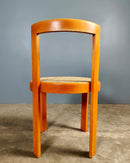 Mid Century Orange & Cane Dining Chair Vintage Retro MCM