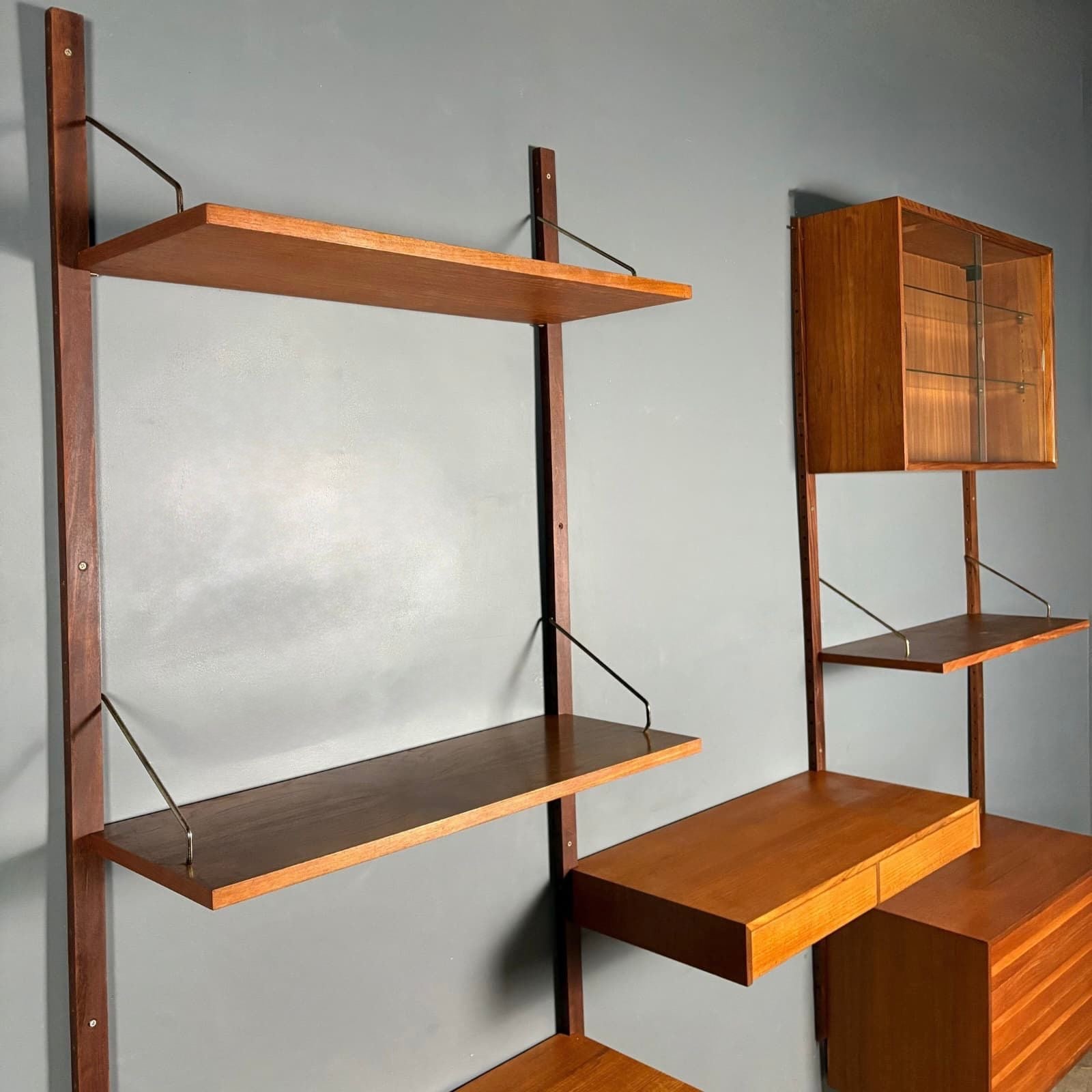 Mid Century Poul Cadovius Royal System Cado Large Teak Wall Unit Vintage Retro MCM Set 4