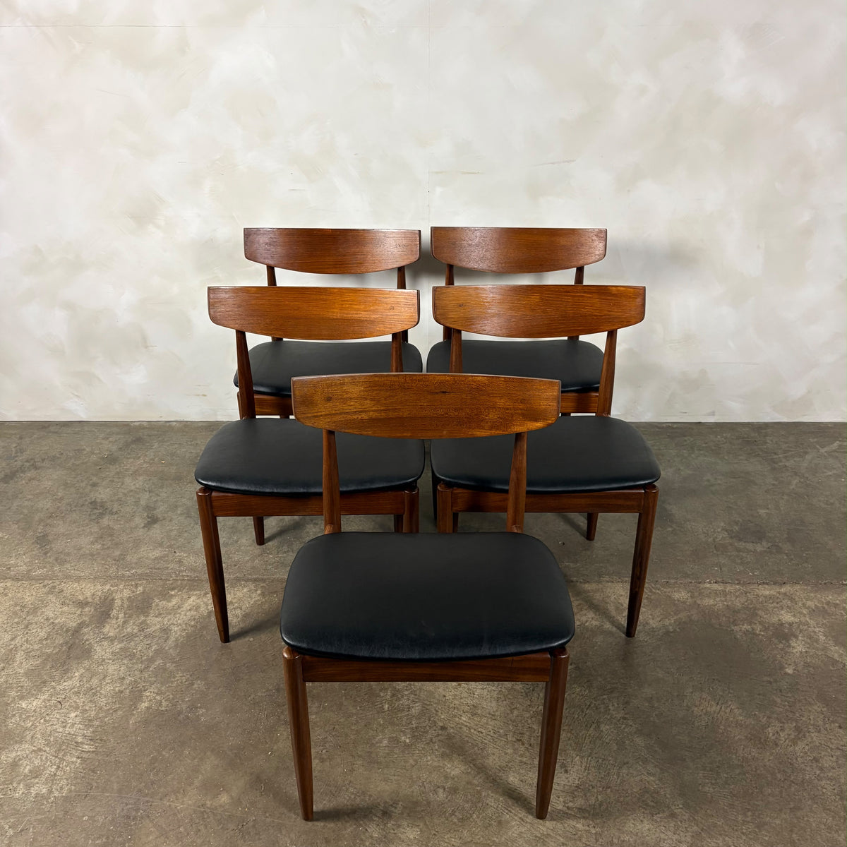 1960s G Plan Danish Range Extending Teak Dining Table & Five Dining Chairs By Ib Kofod-Larsen Mid Century Vintage Retro MCM