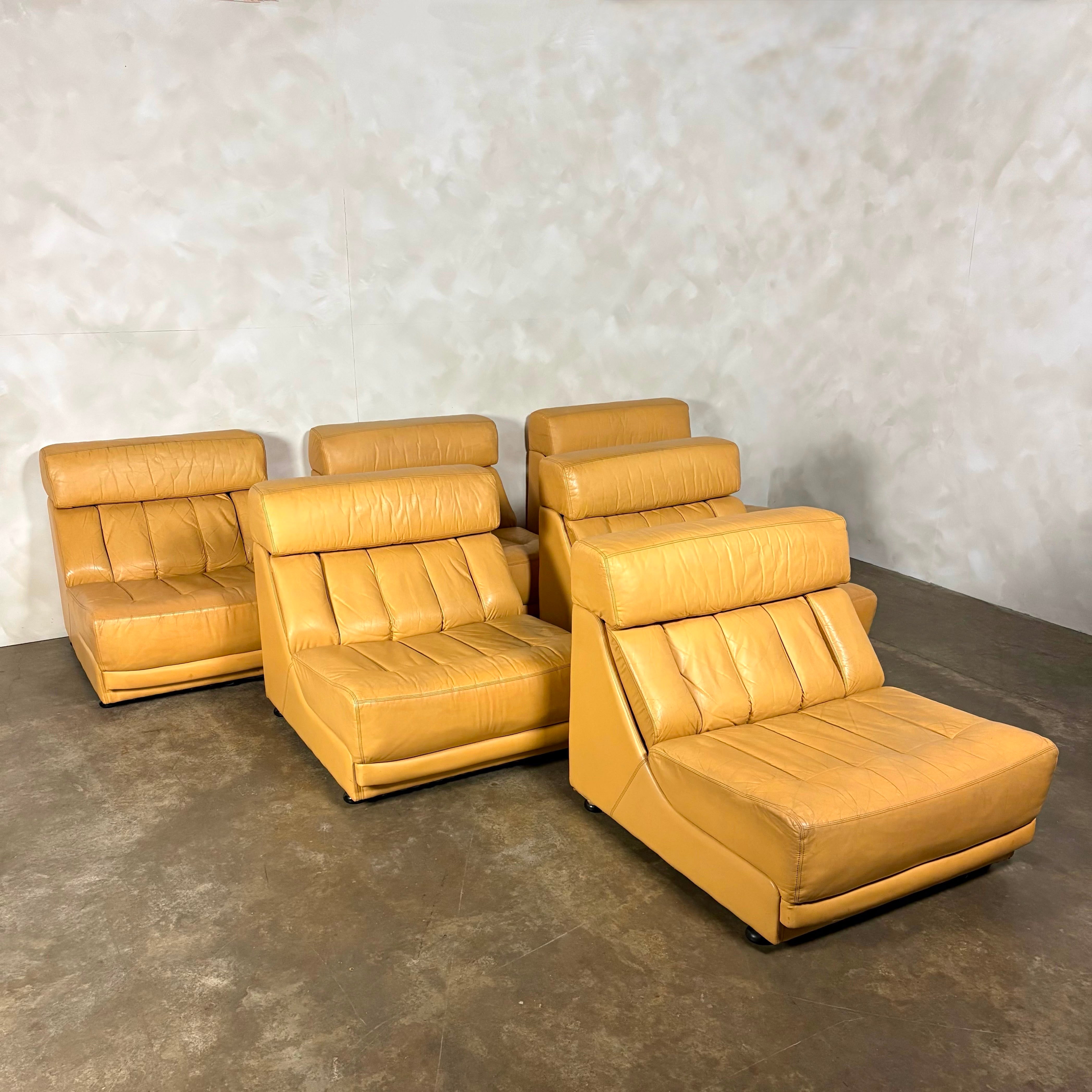 Tetrad Nucleus Leather Armchairs/Sofa Lounge Suite Mid Century Vintage Retro MCM