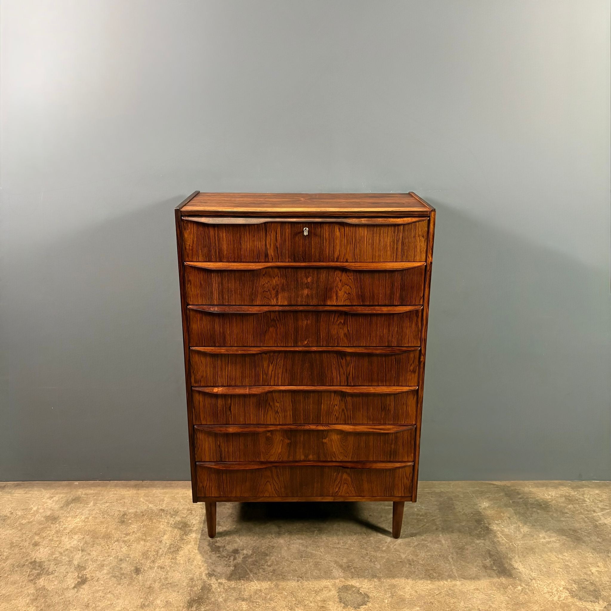 SOLD Rosewood Danish Tall Boy/Chest Of Drawers Mid Century Vintage Retro MCM